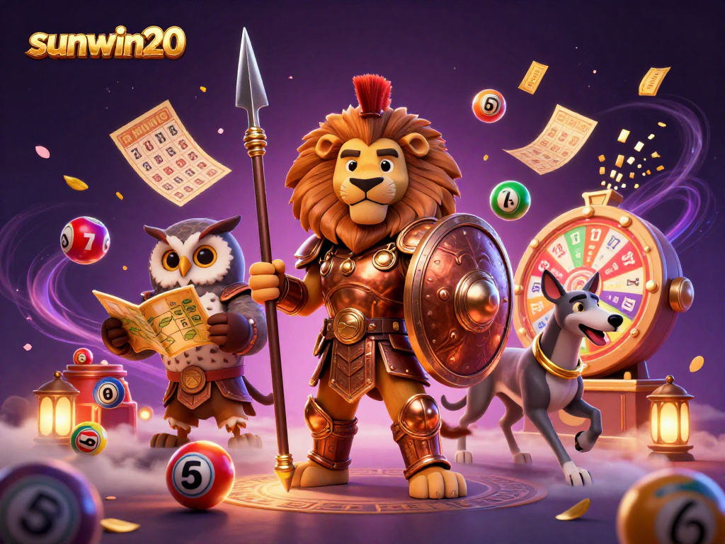 Experience thrilling wins with sunwin20 featuring colorful lottery elements and gaming characters.