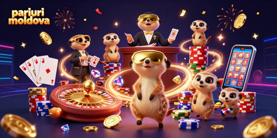Participă la pariuri moldova cu o ilustrație 3D dinamică a unei colonii de suricate în acțiune în cazinou.
