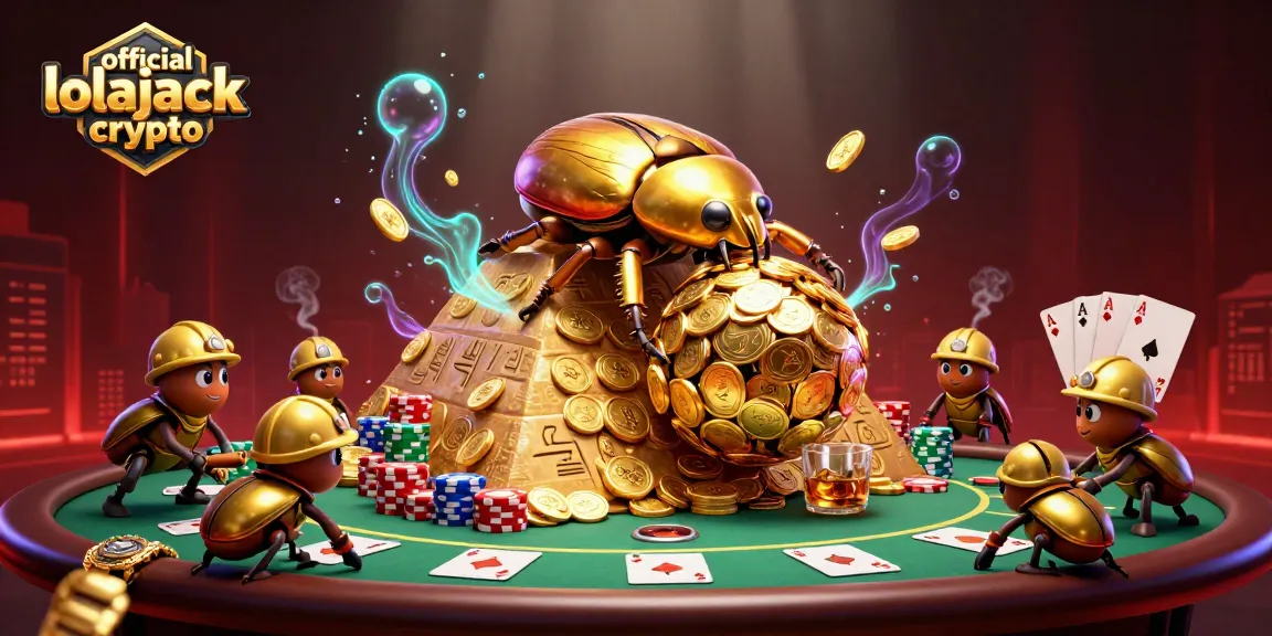 Experience gaming excitement at official lolajack crypto with vibrant 3D casino artwork.