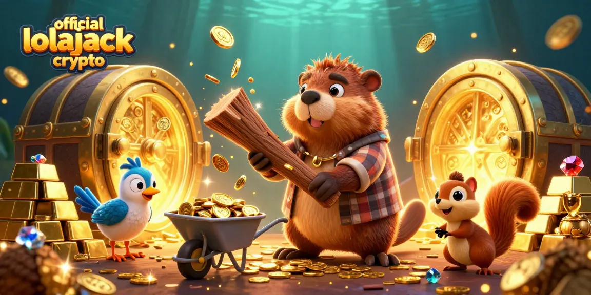 Experience high-stakes gaming at official lolajack crypto, where golden coins rain down amidst vibrant casino elements.