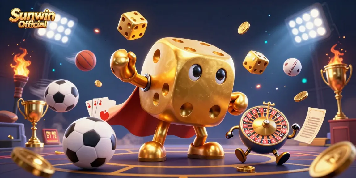 Experience thrilling wins with Sunwin Official, featuring exciting golden dice and sports elements.
