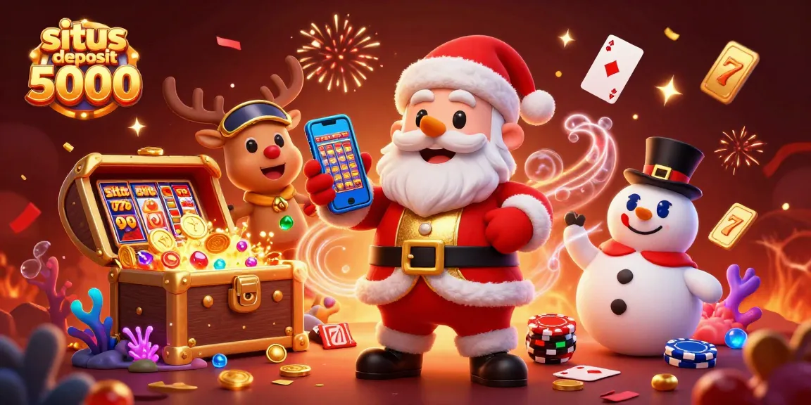 Experience winning excitement at situs deposit 5000 with festive casino characters celebrating jackpots.